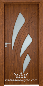 Стъклена интериорна врата Гама 202, цвят Златен дъб