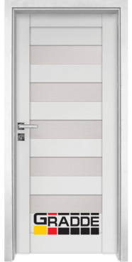 Интериорна HDF врата, модел Gradde Aaven Glas, Бял Мат