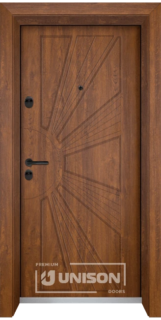 Vhodna Vrata Unison Optima 204p Z Zlaten Dub Side B