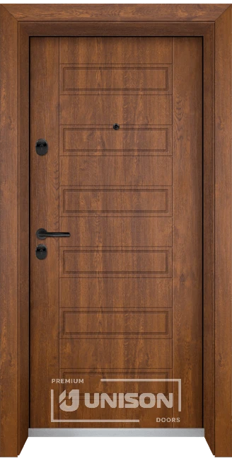 Vhodna Vrata Unison Optima 207p Z Zlaten Dub Side B